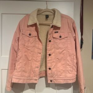 Wrangler Pink Denim Jacket with Sherpa Lining